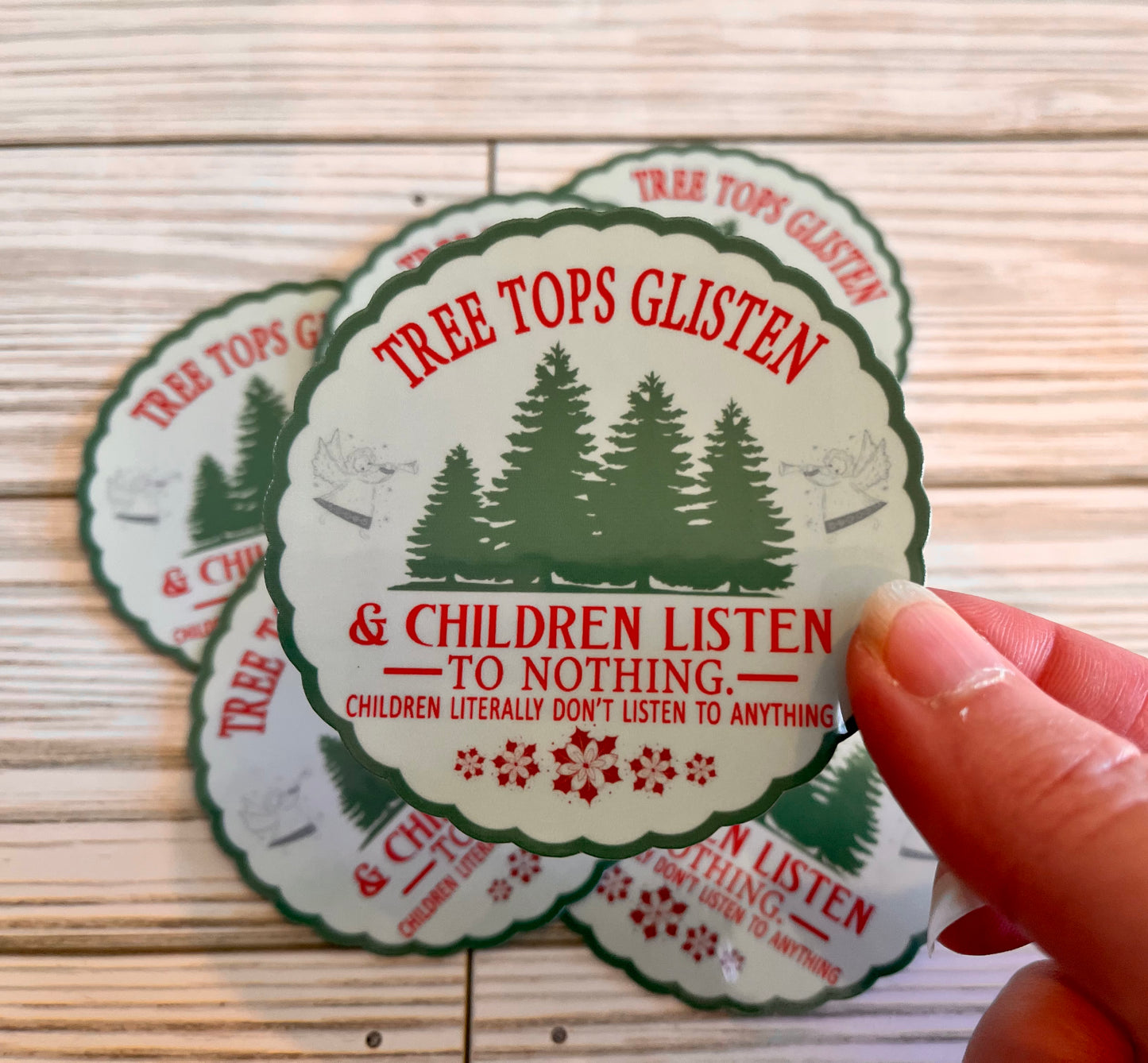 Tree Tops Glisten, Vinyl Sticker