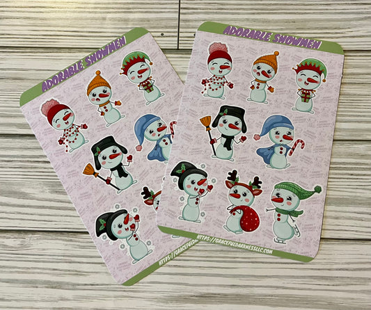 Adorable Snowmen Sticker Sheets